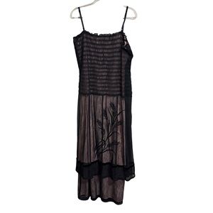 Sue Wong Vintage Sz Lg Smocked Layered Cocktail Gown